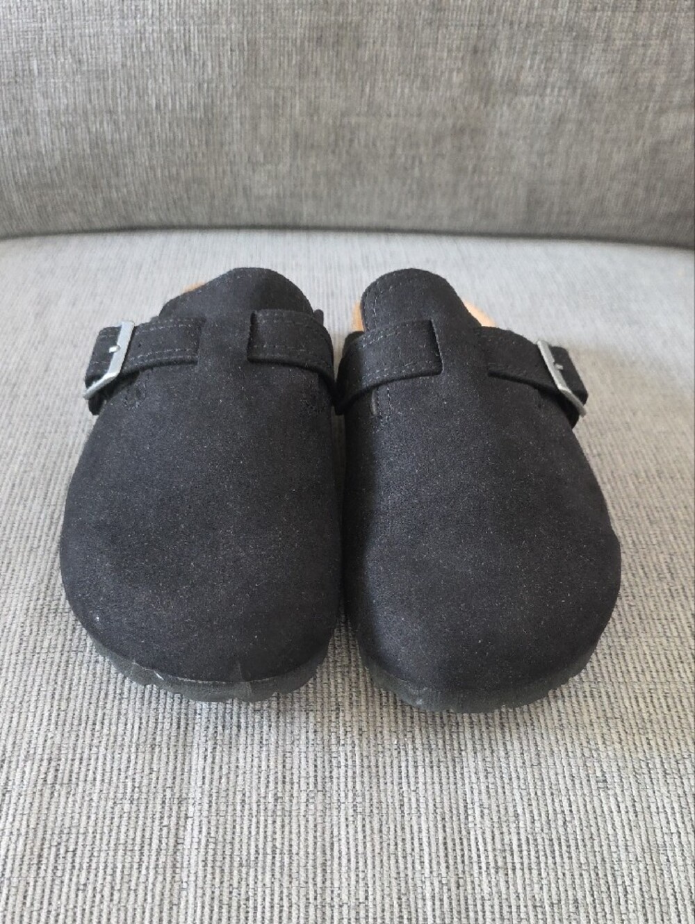 UNIONBAY Womens Black Suede Sawyer Slip-On Clogs With Silver Buckle, New, 8.5. - Picture 3 of 14